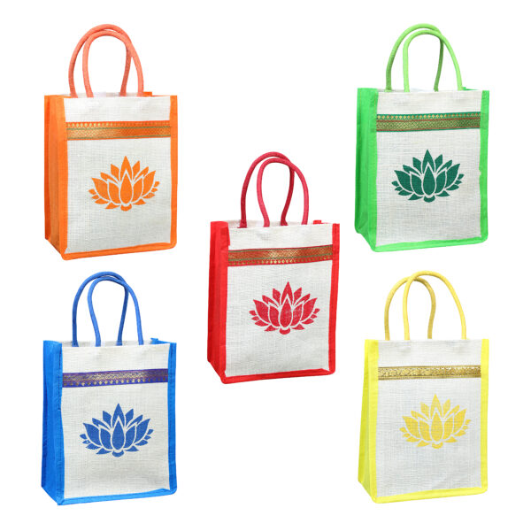 Lotus jute return gift bags